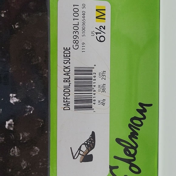 567- Sam Edelman Daffodil Black Suede  Size 6 1/2 M NWT - Picture 8 of 13